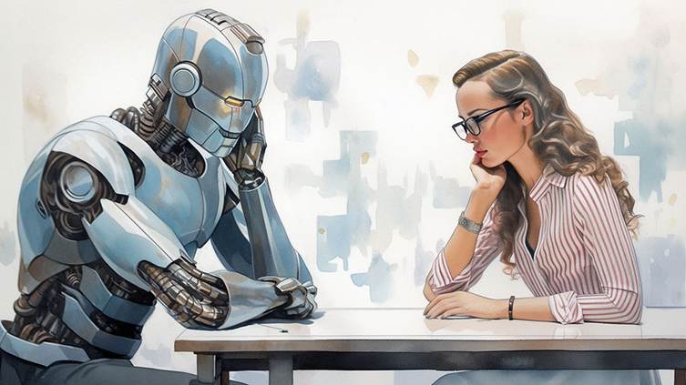 Illustration explaining what AI companions are, showing chatbots, avatars, and virtual friend interactions.